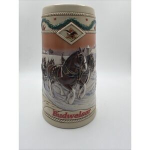 1996 Budweiser Holiday Stein American Homestead Clydesdales Anheuser Busch‎